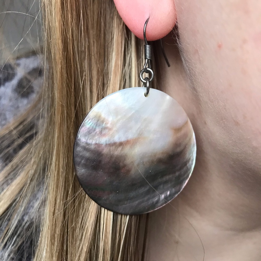 Shell iridescent mother of pearl style earrings